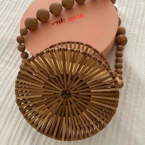 Cult Gaia Luna Bamboo Beaded Strap bag